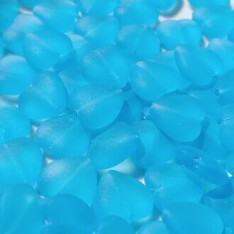 Korálek mačkaný, tvar srdíčko, rozměr 15x16mm, barva 60010,modrá mat