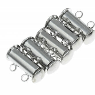 Zapínání magnetické, tvar válec, 2 očka, rozměr 15x11mm, barva platina