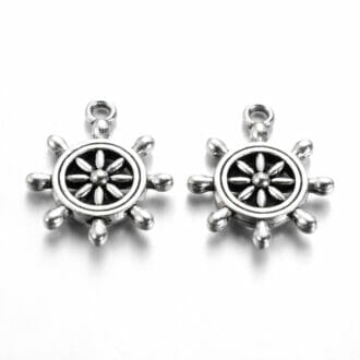 Přívěsek, tvar kormidlo, rozměr 23x19x3,5mm, barva starostříbro