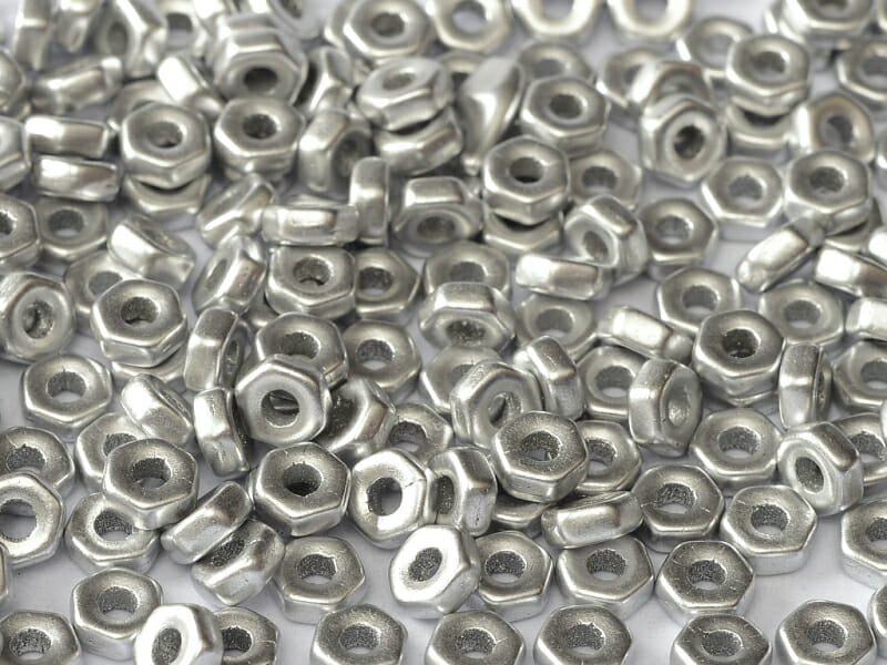 Korálek mačkaný Aureliox, tvar šestihran, rozměr 4x2mm, barva 01700 1 Korálek mačkaný Aureliox, tvar šestihran, rozměr 4x2mm, barva 01700