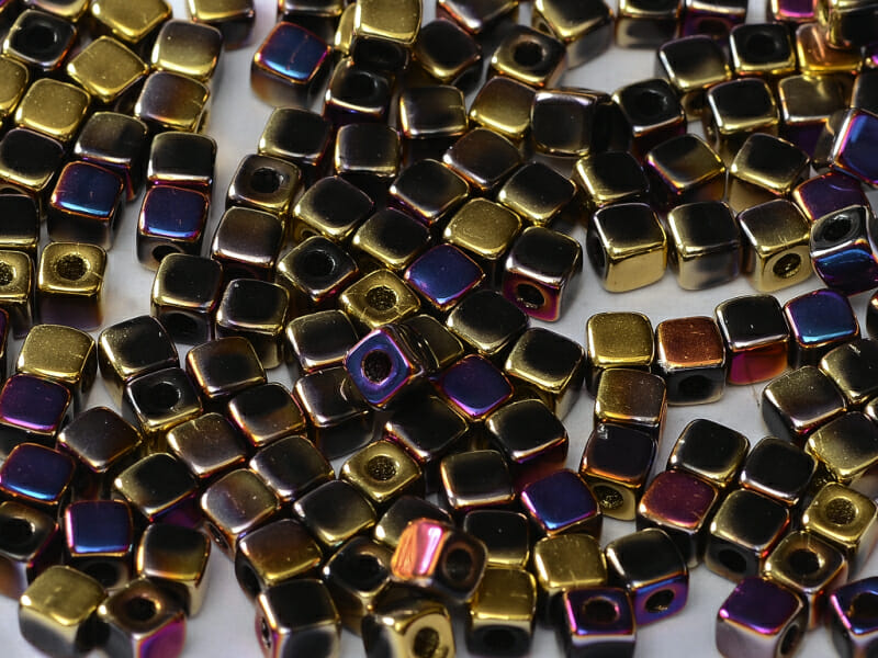 Korálek mačkaný, tvar krychle, rozměr 6x6mm, barva 23980, zušlechtění 98545 1 Korálek mačkaný, tvar krychle, rozměr 6x6mm, barva 23980, zušlechtění 98545