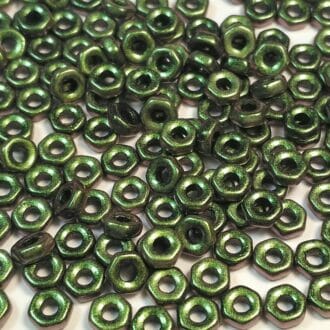 Korálek mačkaný Aureliox, tvar šestihran, rozměr 4x2mm, barva 23980-93103