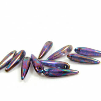 Korálek mačkaný, tvar trn, rozměr 5x16mm, barva 00030, zušlechtění 15781