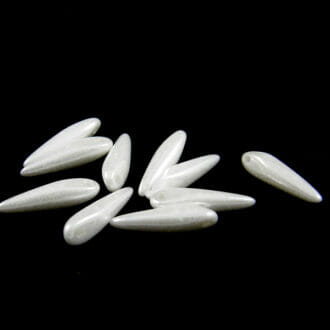 Korálek mačkaný, tvar trn, rozměr 5x16mm, barva 02010, zušlechtění 14400