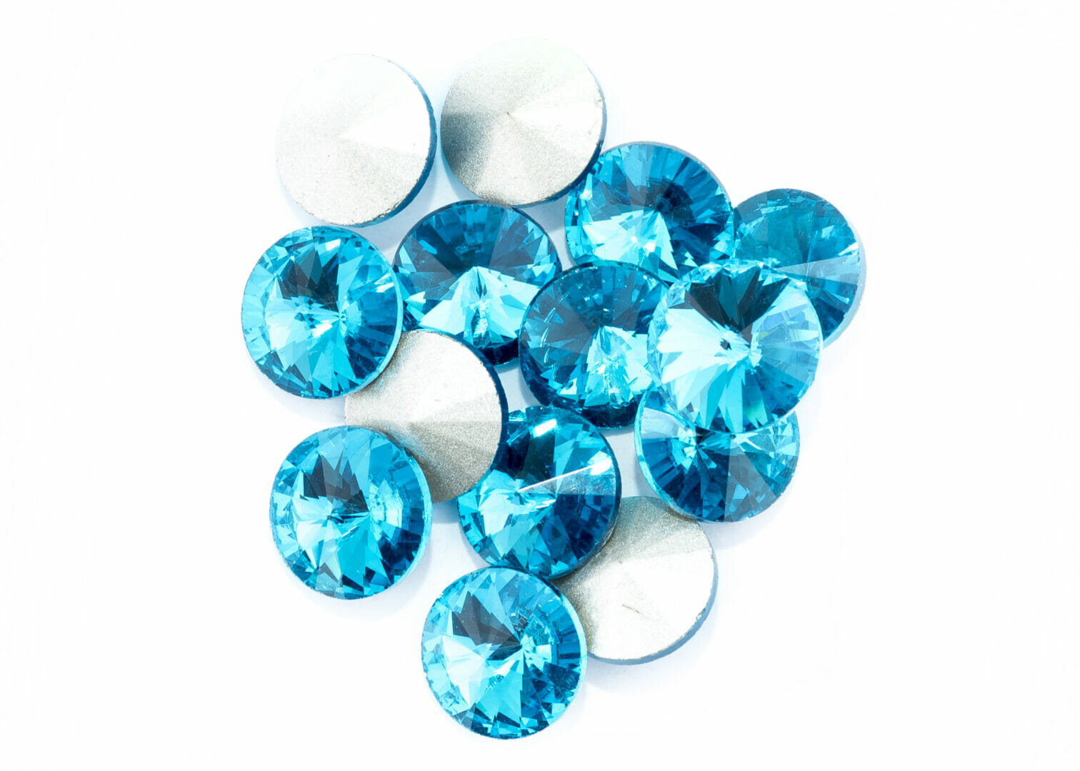 Rivoli, rozměr 12mm, barva aquamarine 1 Rivoli, rozměr 12mm, barva aquamarine