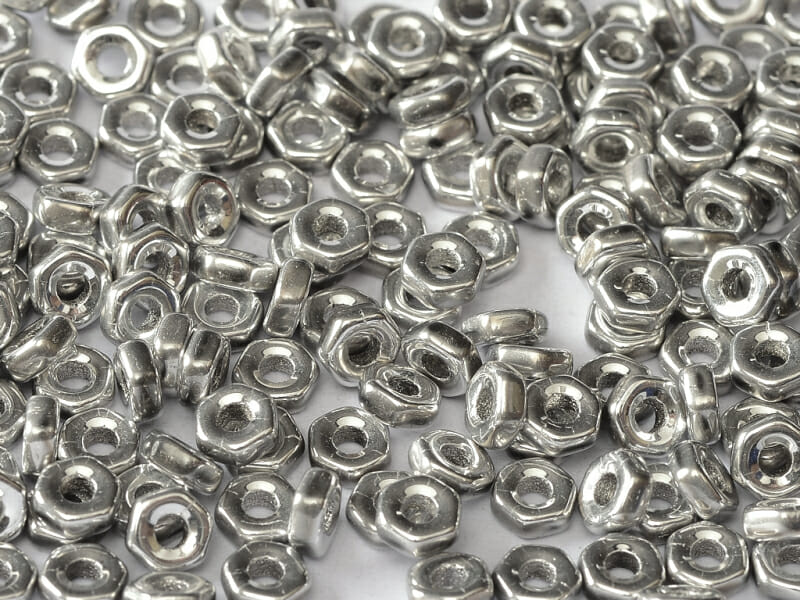 Korálek mačkaný Aureliox, tvar šestihran, rozměr 4x2mm, barva 00030-27000 1 Korálek mačkaný Aureliox, tvar šestihran, rozměr 4x2mm, barva 00030-27000