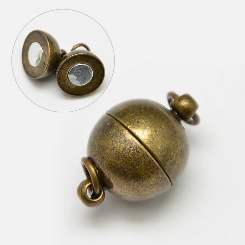 Zapínání magnetické, tvar kulaté, rozměr 10mm, barva ANTIK BRONZE 1 Zapínání magnetické, tvar kulaté, rozměr 10mm, barva ANTIK BRONZE