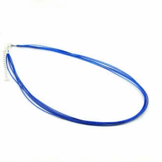 Náhrdelník Lurex, 6 šňůr, se zapínáním, rozměr 0,5mm, délka 48cm, barva modrá