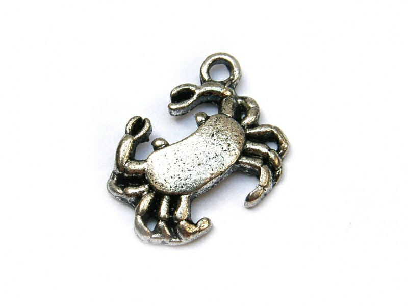 Přívěsek, tvar krab, rozměr 16,9x13,3mm, barva starostříbro 1 Přívěsek, tvar krab, rozměr 16,9x13,3mm, barva starostříbro