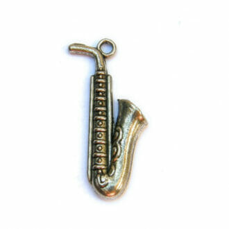 Přívěsek, tvar saxofon, rozměr 13x26mm, barva starostříbro