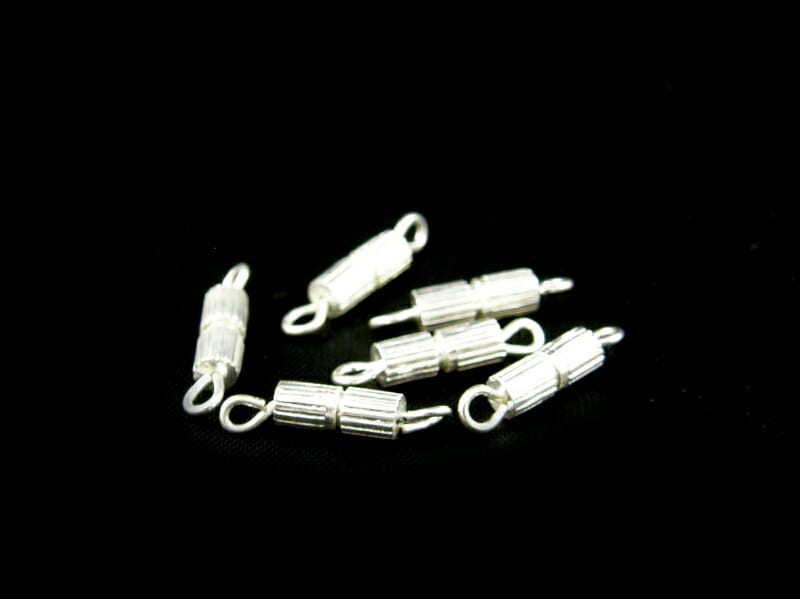 Zapínání šroubovací, tvar válec, rozměr 8x4mm, barva stříbrná 1 Zapínání šroubovací, tvar válec, rozměr 8x4mm, barva stříbrná