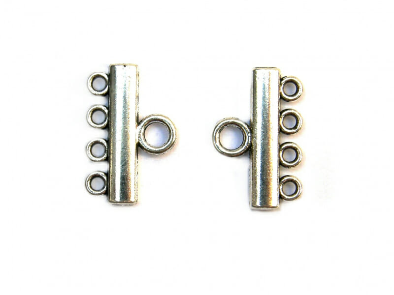 Mezidíl kovový, rozměr 24x5x3mm, barva starostříbro 1 Mezidíl kovový, rozměr 24x5x3mm, barva starostříbro