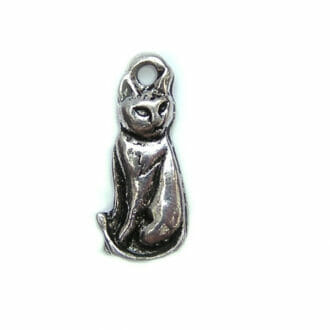 Přívěsek, tvar kočka, rozměr 10x22x2mm, barva starostříbro