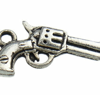 Přívěsek, tvar pistole,vel.12x11x3 mm ,barva starostříbro