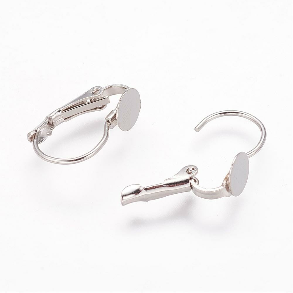 Zapínání náušnicové s ploškou, rozměr 16x11 mm,ploška 6 mm platina 1 Zapínání náušnicové s ploškou, rozměr 16x11 mm,ploška 6 mm platina