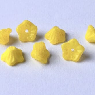 Mačkané korálky zvonečky 5x7mm, barva žlutá, 32073