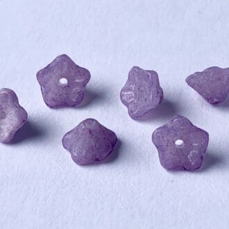 Mačkané korálky zvonečky 5x7 mm, barva světle fialová, 32213