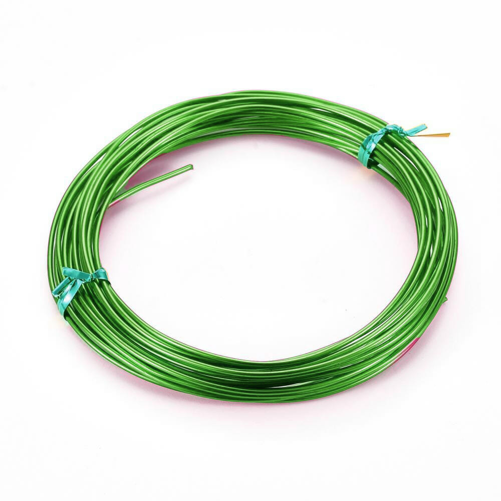 Drát hliníkový, průměr 1,5mm, délka cca 10 m, barva zelená 1 Drát hliníkový, průměr 1,5mm, délka cca 10 m, barva zelená