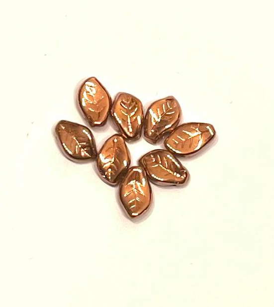 Korálek mačkaný, tvar list, rozměr 14x9mm, barva 00030, zušlechtění 27101 1 Korálek mačkaný, tvar list, rozměr 14x9mm, barva 00030, zušlechtění 27101