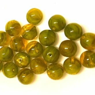 Korálek mačkaný, průměr 8mm, barva-81240-žíhaná zelená
