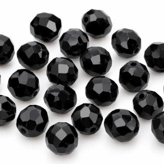 Korálek broušený, průměr 8mm, barva 23980-černá