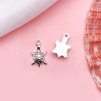 Přívěsek, tvar želva, kod 10359 rozměr-17,5x10 mm , barva starostříbro